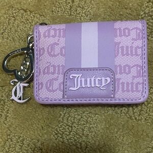Juicy Couture Lavender Card Holder with Heart Keychain
